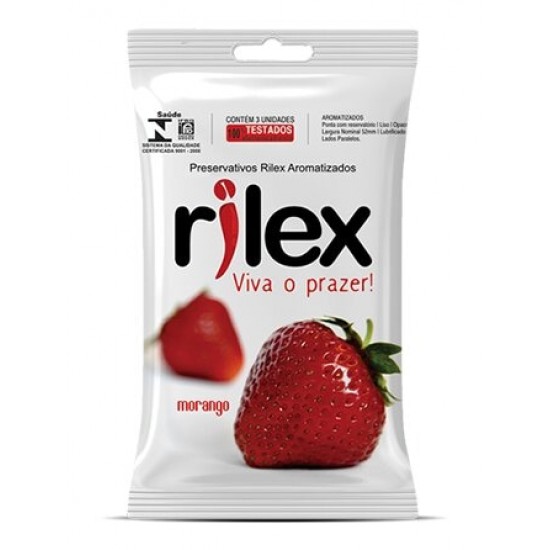 Preservativo Rilex morango com 3 preservativos 